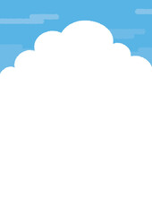 夏空の背景　入道雲　縦型