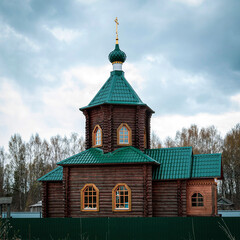 Fototapeta na wymiar rural wooden church