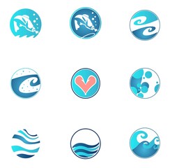 Set of fishing icons - 500580079