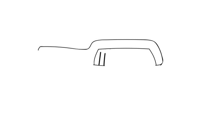 Doodle animation of pan icon. Drawing video of doodle pan illustration. Frying pan doodle video on white background