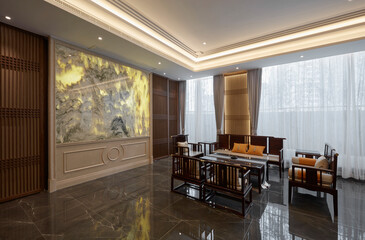 Modern Chinese style office, dining room
