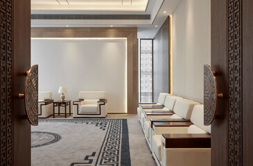 Modern Chinese style office, 
Conference Room