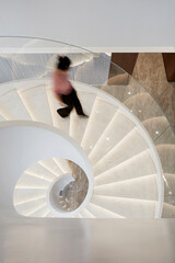 Modern Chinese style office, 
Close up beautiful spiral staircase