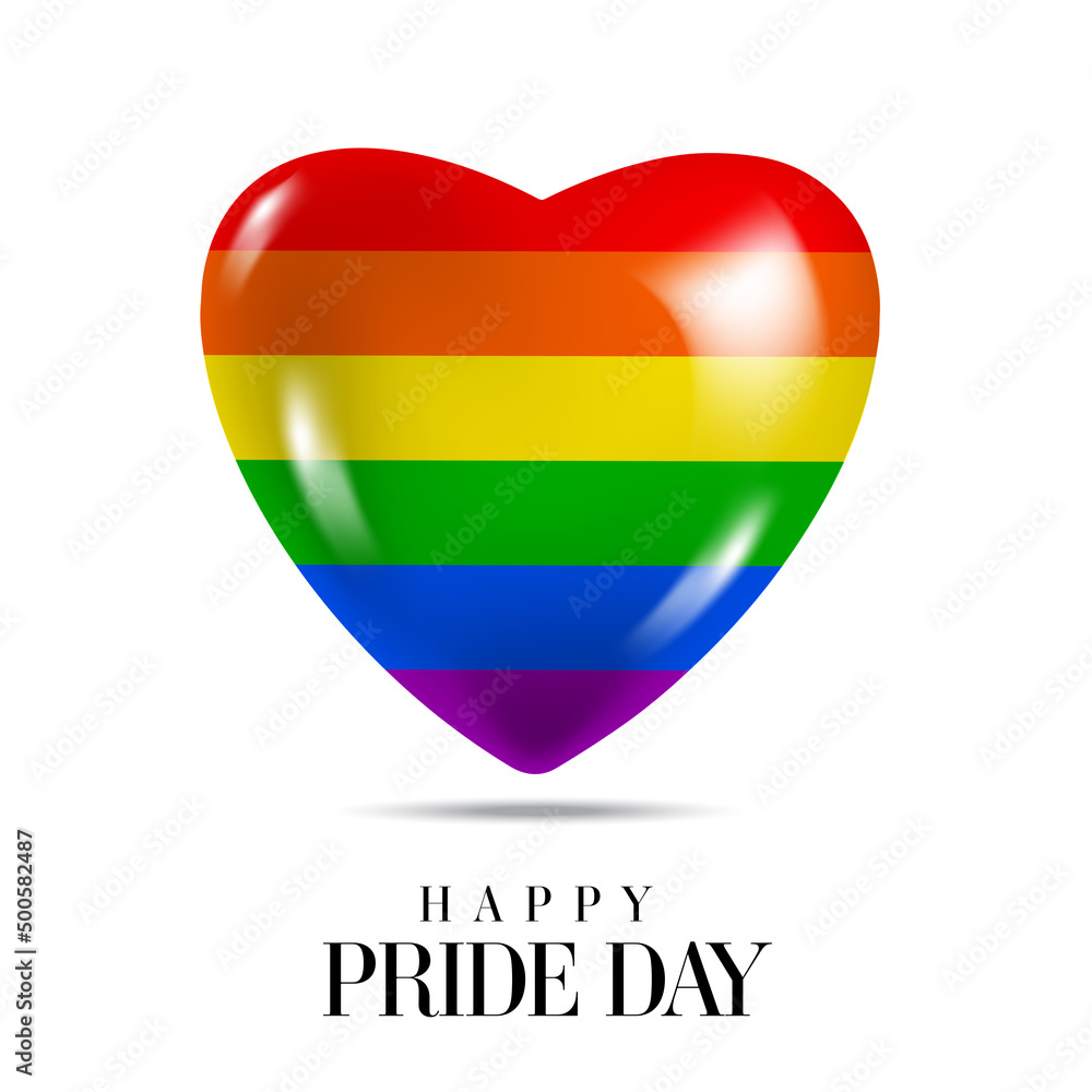 Wall mural happy pride day heart vector banner background