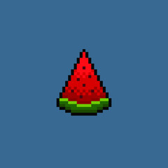 slice of watermelon in pixel art style