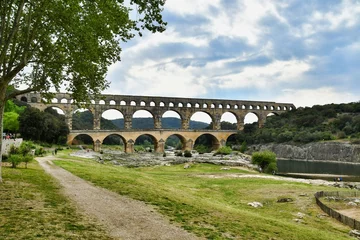 Papier Peint photo Pont du Gard pont du gard, photo as a background , in Pont du gard, gardon, nimes france