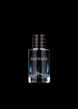 London, UK - March 23th 2022: Studio product image of Sauvage Dior cologne for men,the company was first founded in December 1946.