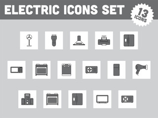 Fototapeta na wymiar Grey And White Set Of Electronics Or Electronic Item Icons.