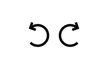 Clockwise redo and undo symbols. Undo and redo icons vector