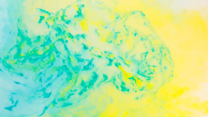 Obraz na płótnie Canvas Yellow-blue fluid art background. Creative wallpaper in support of Ukraine