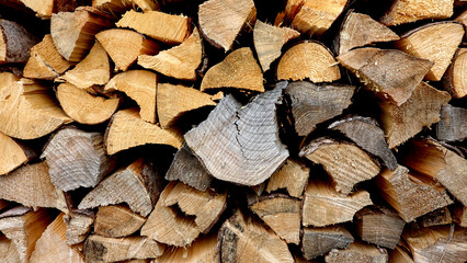 Firewood cut Edged End-grain stacked Structure
