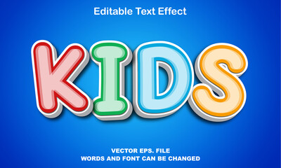 KIDS text multiple color style effects