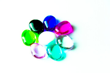 Colored images of hearts on a white background.