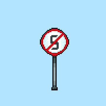 no stop sign in pixel art style