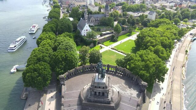 koblenz germany deutsches Eck from above