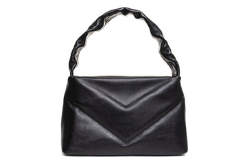 small women's black stylish leather bag