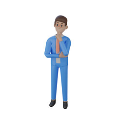 Businessman thinking 3D Illustration 