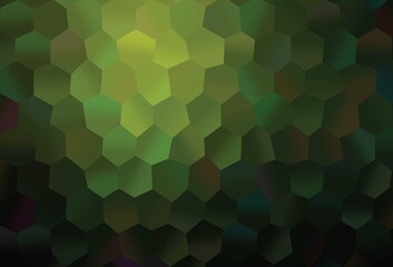 Fototapeta na wymiar Dark Green vector pattern with colorful hexagons.