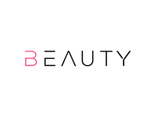 beauty brand  word pink and black logo