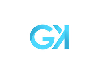 Gk letter green logo