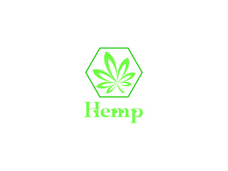 eco friendly  hemp green hexagonal logo