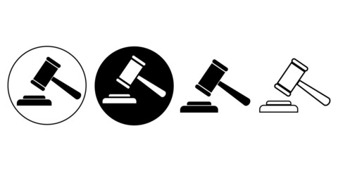 Vector judge gavel icons. Black icons on a white background. eps10