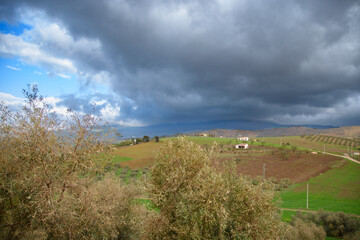 Fototapeta premium View of a very beautiful valley of Abdalajis, Andalusia, Spain