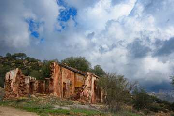 Ruins in a very beautiful valley in Andalusia near Villanueva de la conception, Spain