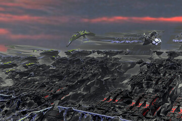 Fantasy illustration. Destruction.