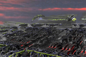 Fantasy illustration. Destruction.