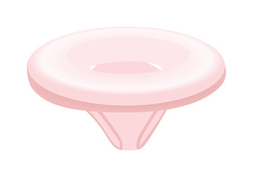 Pink baby swim ring. vector