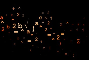 Dark Red vector backdrop with algebra elements.