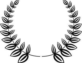 Award laurel decoration element. Laurel wreath. First place award.