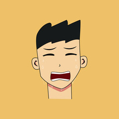 Cartoon Boy With Cry Expression