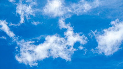 Fototapeta na wymiar Beautiful blue sky background, white clouds.