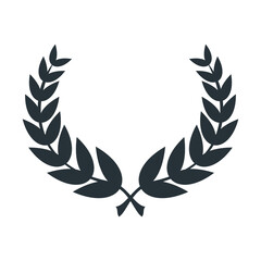 Award laurel decoration element. Laurel wreath. First place award.