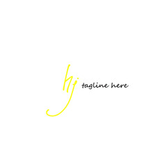 Initial Letter hj Logo - Handwritten Signature Logo