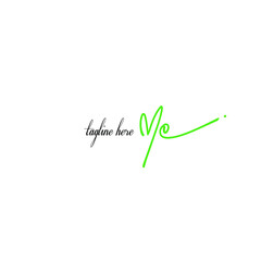 Initial Letter me Logo - Handwritten Signature Logo