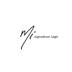 Initial Letter mi Logo - Handwritten Signature Logo