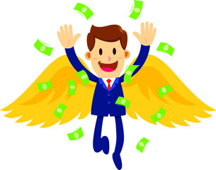 Angel Investor Businessman With wings - 500596298