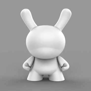 Image of a custom art toy. Ready-to-Paint DIY Dunny - White Primer. BLANK DUNNY