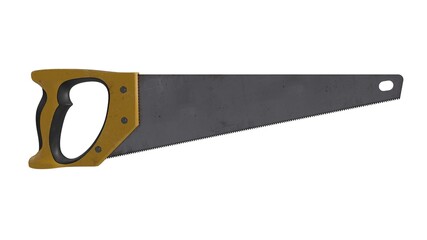 A beautiful 3d illustration with hacksaw on a white background.