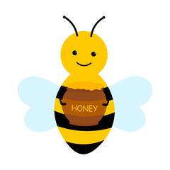 Bee with honey vector illustration