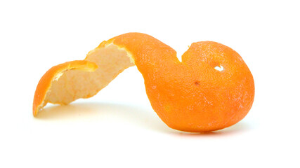 Ripe mandarin citrus isolated tangerine mandarine orange on white background.