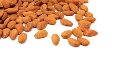 Almonds isolated on white background