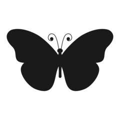 Butterfly silhouette. Butterfly shape. Vector illustration isolated on white.