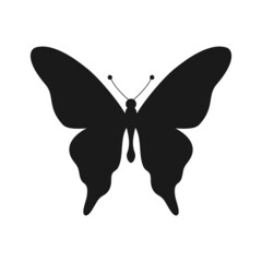 Butterfly silhouette. Butterfly shape. Vector illustration isolated on white.