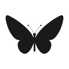 Butterfly silhouette. Butterfly shape. Vector illustration isolated on white.