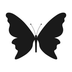 Butterfly silhouette. Butterfly shape. Vector illustration isolated on white.