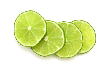 Fresh ripe lime isolated on white background